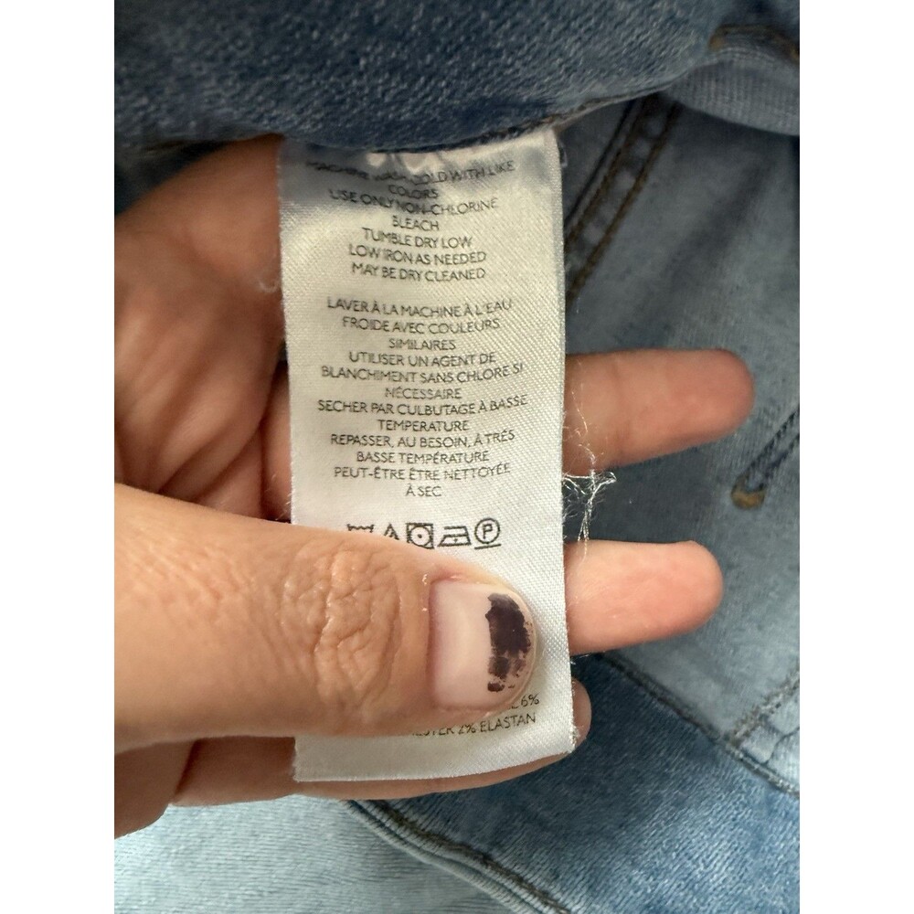 Anthropologie The Colette Crop Wide-Leg Jeans Women Light Wash Blue Size 32x25.5 - Picture 9 of 11